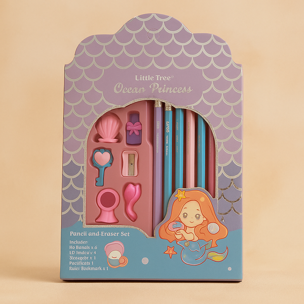 Mermaid Stationery Set for Girls | Glittery Ocean-Themed School Supplies | Cute & Colorful | Ideal for Return Gifts, Gifting & School Use