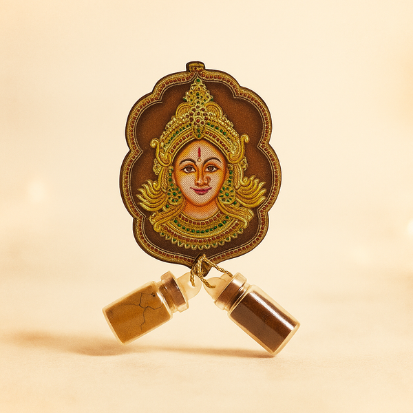 Amman Face Kumkum Set | Traditional Indian Pooja Essentials | Decorative Kumkum Container | Gift for Festivals & Weddings