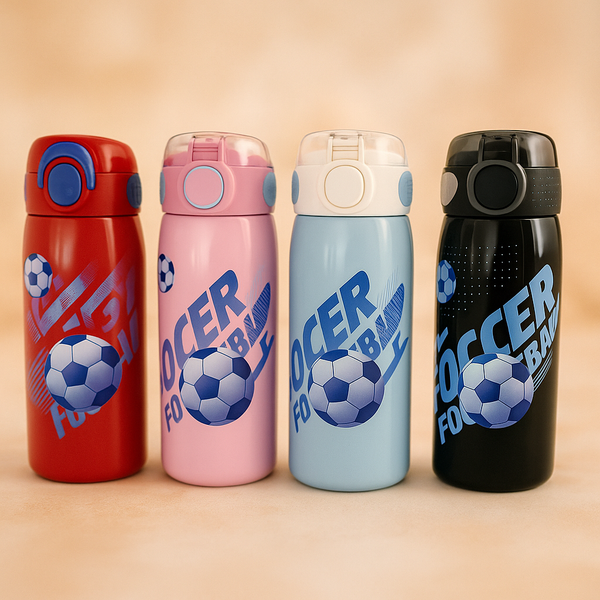 Insulated Soccer Water Bottle 650ml | Hot & Cold Stainless Steel Bottle with Soccer Design | Perfect for School, Sports & Gifting