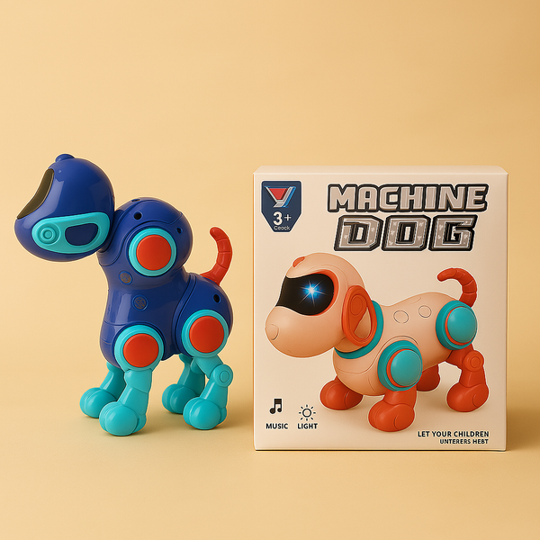 Machine Dog Blue Toy | Walking, Barking & Light-Up Robot Puppy | Interactive & Entertaining Gift for Kids