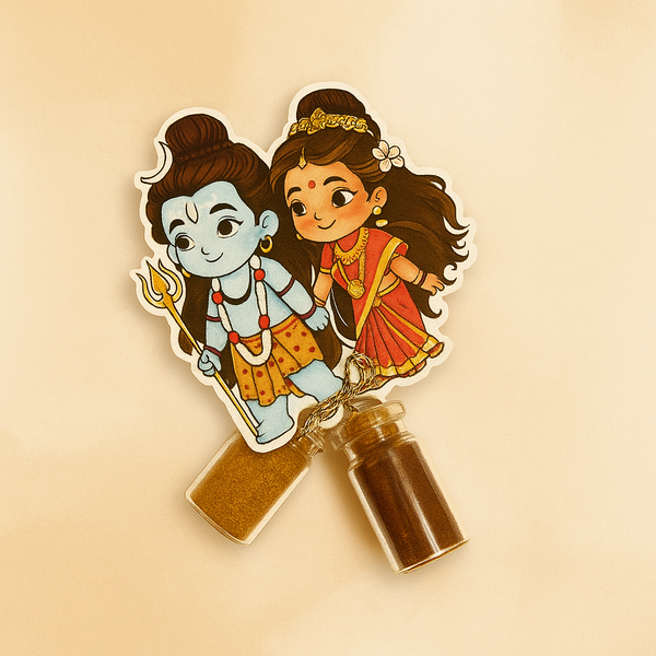 Standing Shivan Kumkum Set | Traditional Indian Pooja Essentials | Decorative Kumkum Container | Gift for Festivals & Weddings