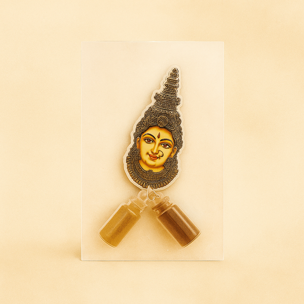 Lakshmi Face Kumkum Set | Traditional Indian Pooja Essentials | Decorative Kumkum Container | Gift for Festivals & Weddings