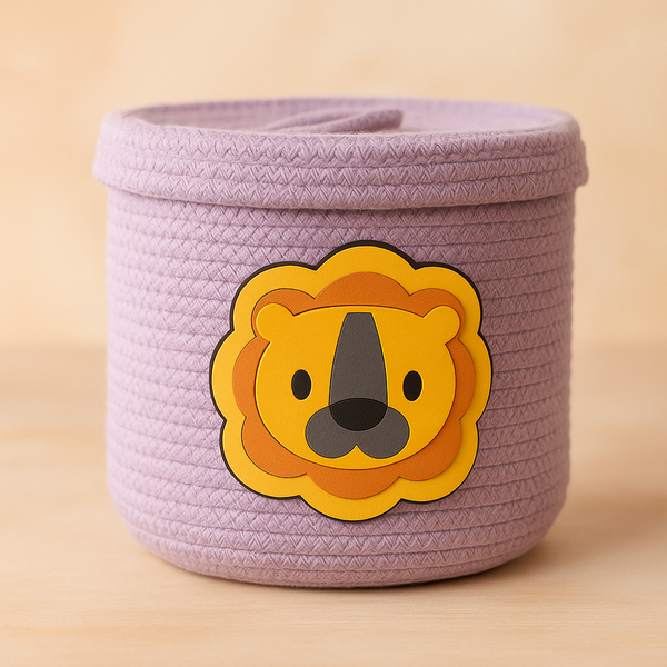 Purple Bear Storage Bag for Kids | Cute Cartoon Design | Foldable & Spacious Organizer | Ideal for Toys, Books & Clothes