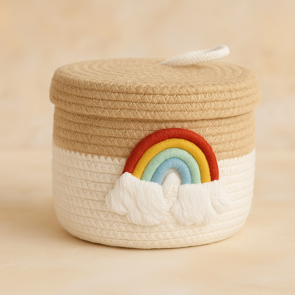 Rainbow Storage Bag for Kids | Colorful Cartoon Design | Foldable & Spacious Organizer | Ideal for Toys, Clothes & Books