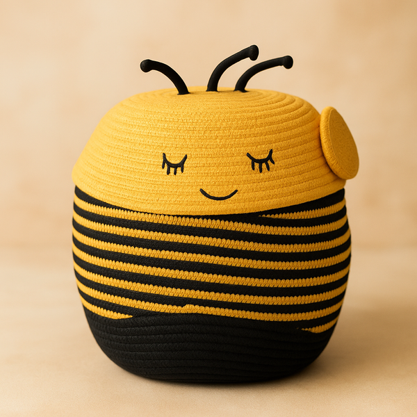 Bee Storage Bag for Kids | Cute Cartoon Design | Foldable & Spacious Organizer | Ideal for Toys, Clothes & Books