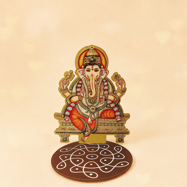 Ganesha Diya Stand | Elegant Brass Candle Holder for Pooja & Festive Decor