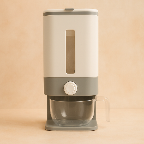 Rice Dispenser | Airtight Grain Storage Container | Easy Pour Kitchen Organizer for Rice, Wheat, Pulses & Cereals