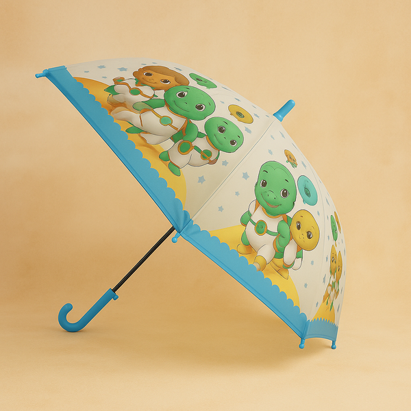 Dino Umbrella with Whistle | Kids Cute & Safe Rain Umbrella | Lightweight, Durable & Fun Design