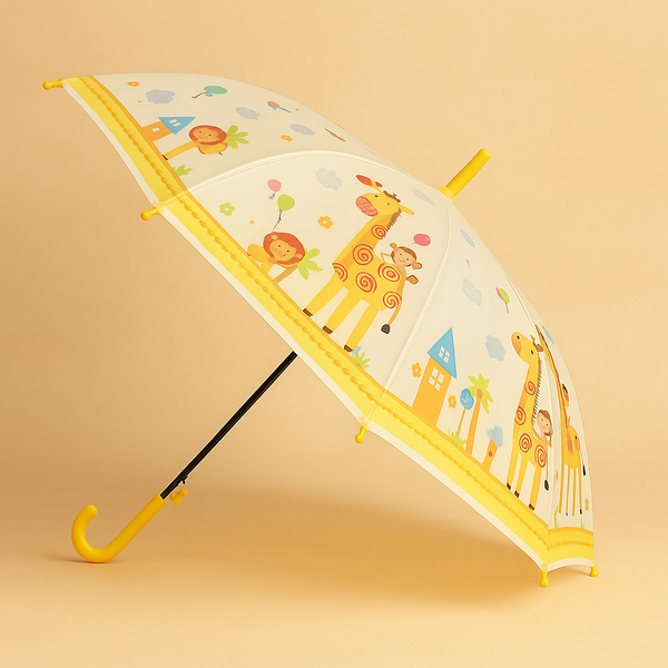 Giraffe Umbrella with Whistle | Kids Cute & Safe Rain Umbrella | Lightweight, Durable & Fun Design