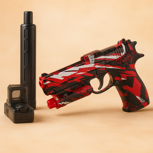 Toy Gun with Water Bullets & Silencer | Realistic Action Pistol Toy for Kids